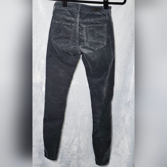 Ag Adriano Goldschmied Farrah High Rise Skinny Gray Velvet Jeans Sz 24 EUC - Picture 8 of 13